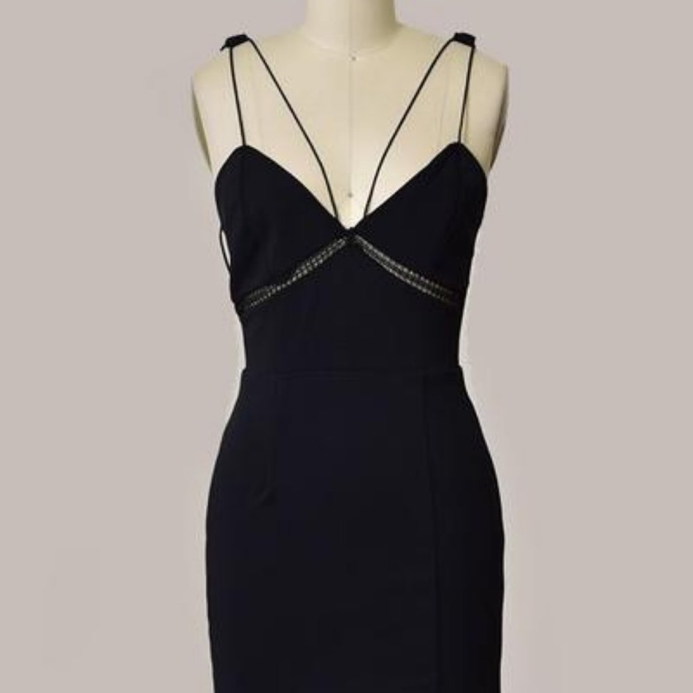 Black Double Strap Cocktail Dress